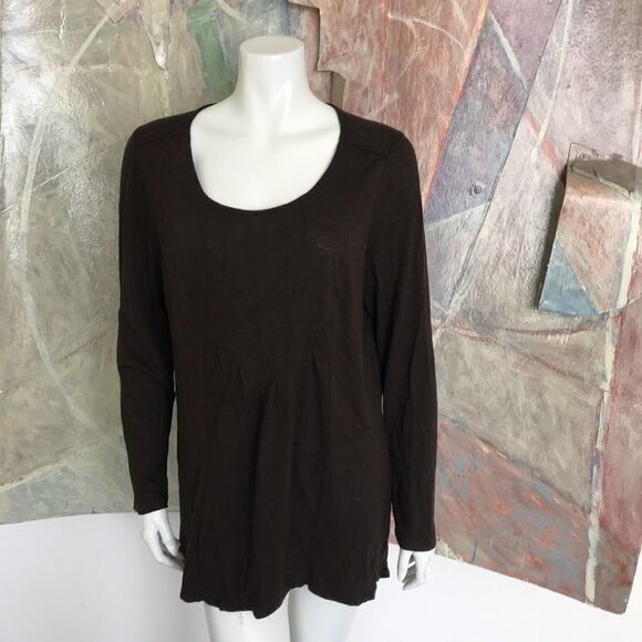 J. Jill Brown Modal Tunic Blouse Top SZ Medium - Picture 1 of 8